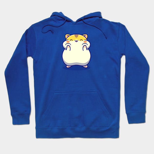 Cute Happy Hamster Cartoon Hoodie by Catalyst Labs